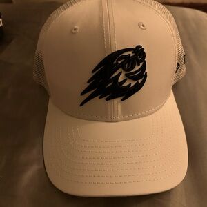 White Trucker Hat with Black Logo